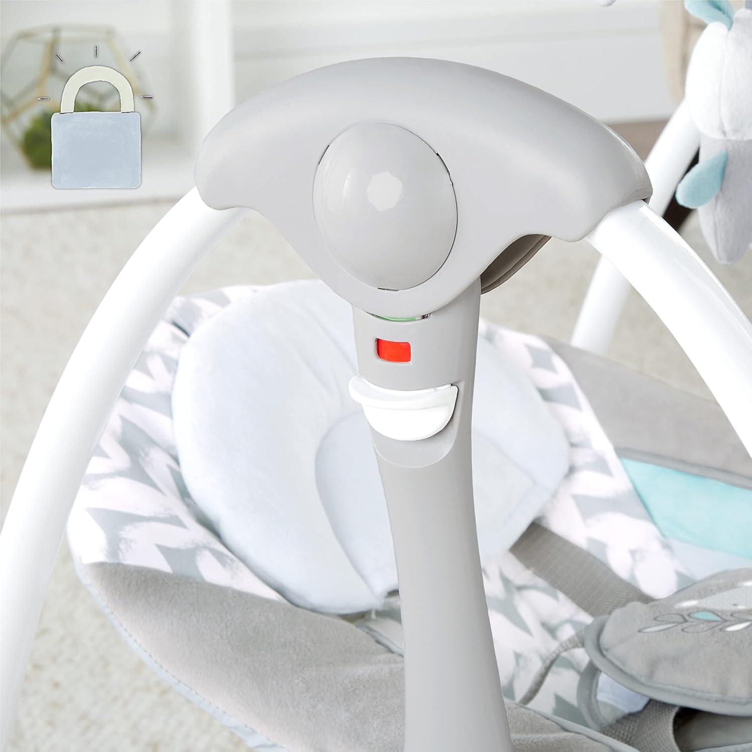 imageIngenuity ConvertMe 2in1 Compact Portable Automatic Baby Swing ampamp Infant Seat BatteryPowered Vibrations Nature Sounds 09 Months 620 lbs RaylanRaylan