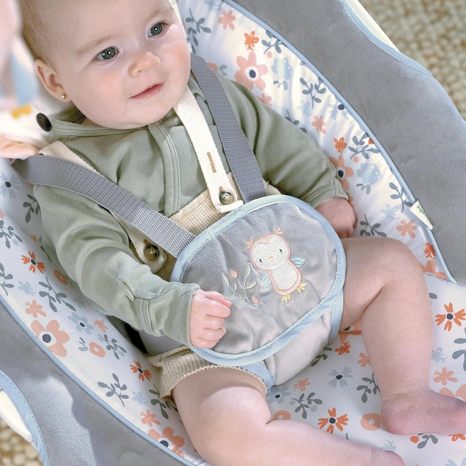 imageIngenuity InLighten Soothing Swing Swivel Infant Seat Soothing Sounds Lightweight Mesh DakotaNally Owl