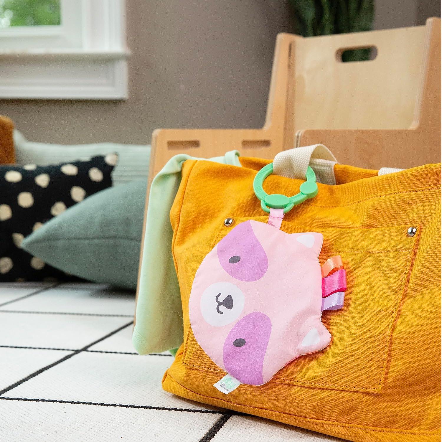 imageIngenuity ity by Ingenuity Crinklet Fox Crinkle Toy for Newborn and Up Satin Ribbon Tags CLink Attachment Unisex  KittDeni the Raccoon