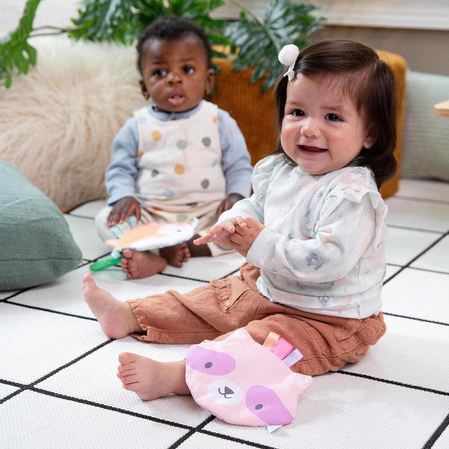 imageIngenuity ity by Ingenuity Crinklet Fox Crinkle Toy for Newborn and Up Satin Ribbon Tags CLink Attachment Unisex  KittKitt the Fox