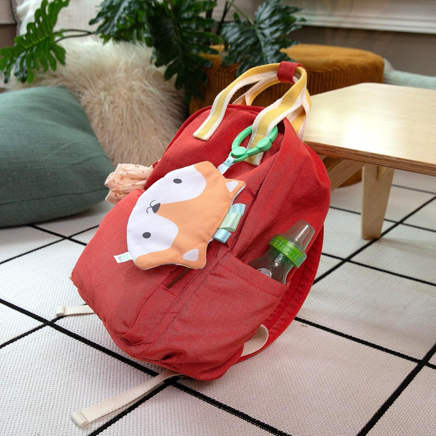 imageIngenuity ity by Ingenuity Crinklet Fox Crinkle Toy for Newborn and Up Satin Ribbon Tags CLink Attachment Unisex  KittKitt the Fox