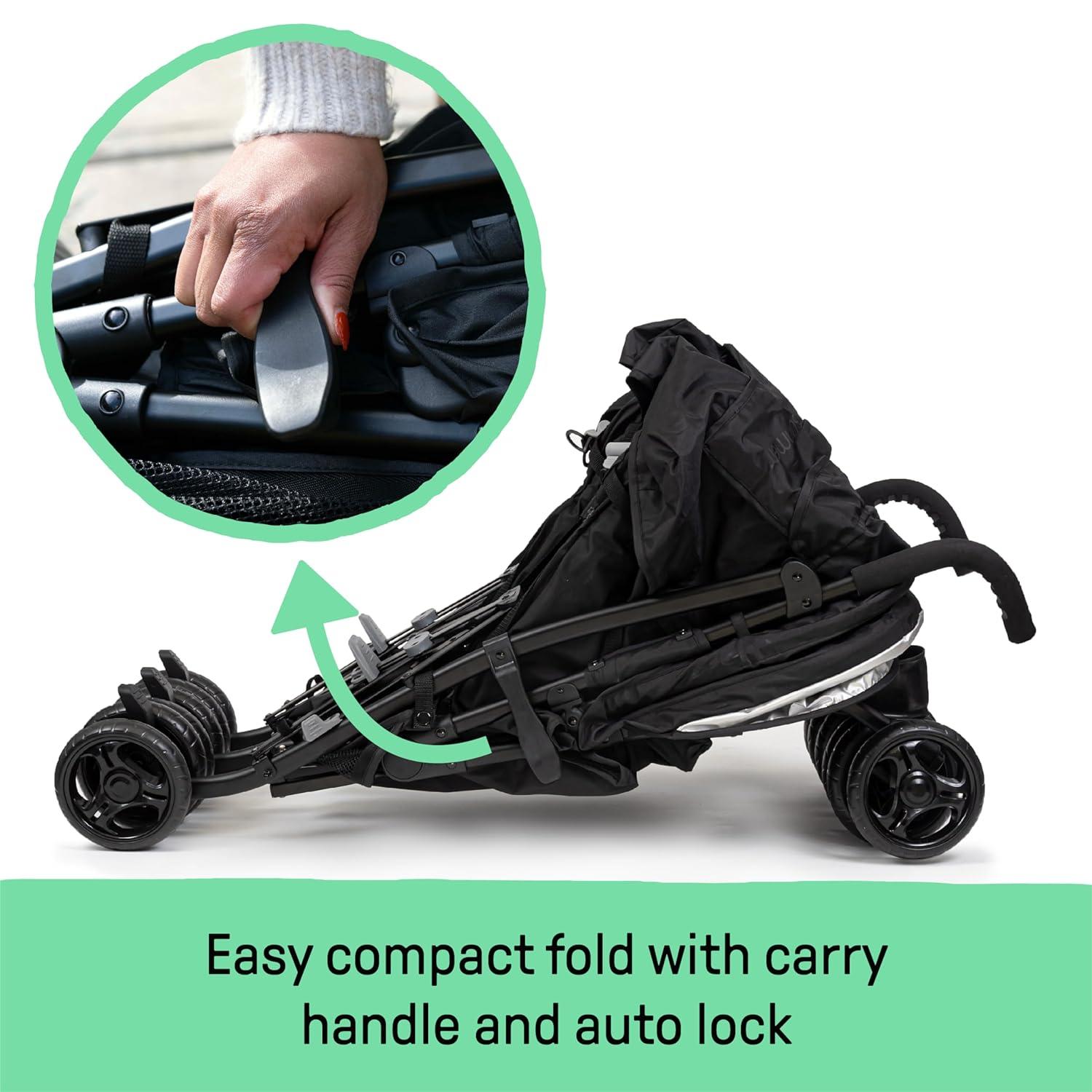imageSummer Infant 3Dlite Folding Lightweight Side by Side Double Stroller with 5Point Safety Harness for Infants and Toddlers Black