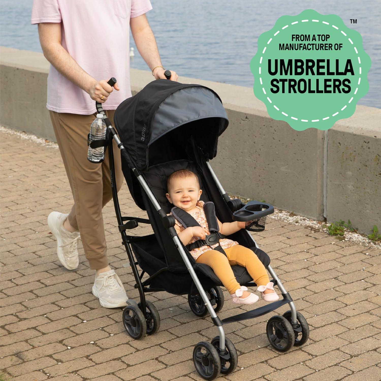 imageSummer Infant Ingenuity 3Dlite Convenience Stroller GrayLightweight Stroller with Aluminum Frame Large Seat Area 4 Position Recline Extra Large Storage Basket Infant Stroller for Travel ampamp MoreDark Gray