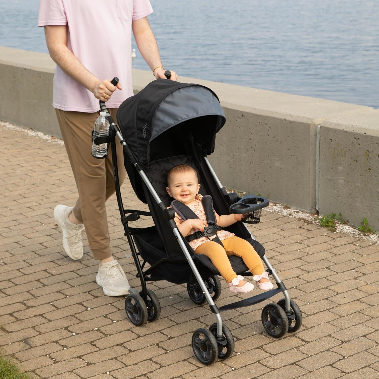 imageSummer Infant Ingenuity 3Dlite Convenience Stroller GrayLightweight Stroller with Aluminum Frame Large Seat Area 4 Position Recline Extra Large Storage Basket Infant Stroller for Travel ampamp MoreDark Gray