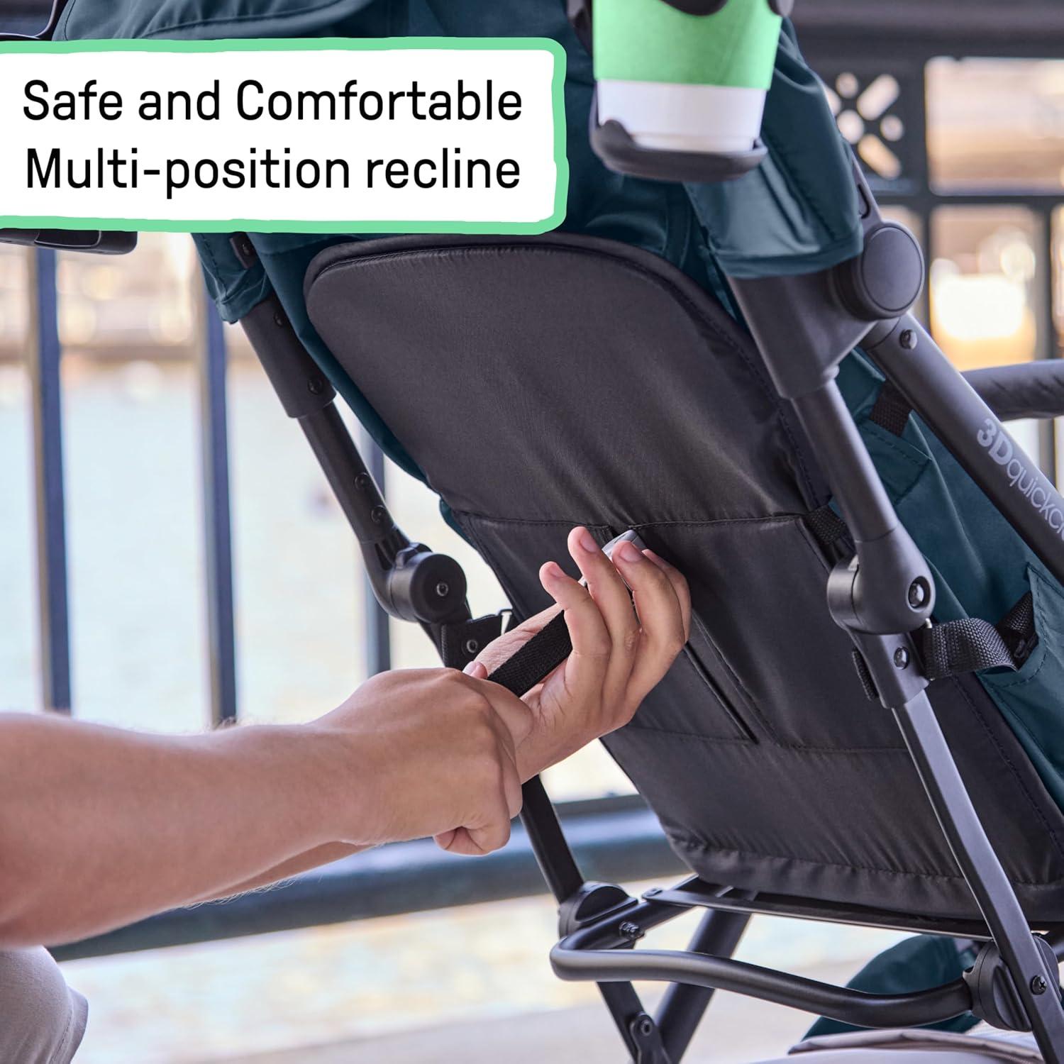 imageSummer Infant Ingenuity 3Dquickclose CS Compact Fold Stroller Lightweight Stroller with Oversized Canopy ExtraLarge Storage and Compact Fold Deep OceanDeep Ocean