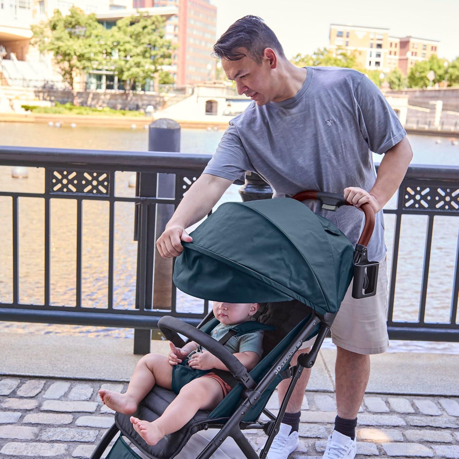 imageSummer Infant Ingenuity 3Dquickclose CS Compact Fold Stroller Lightweight Stroller with Oversized Canopy ExtraLarge Storage and Compact Fold Deep OceanDeep Ocean