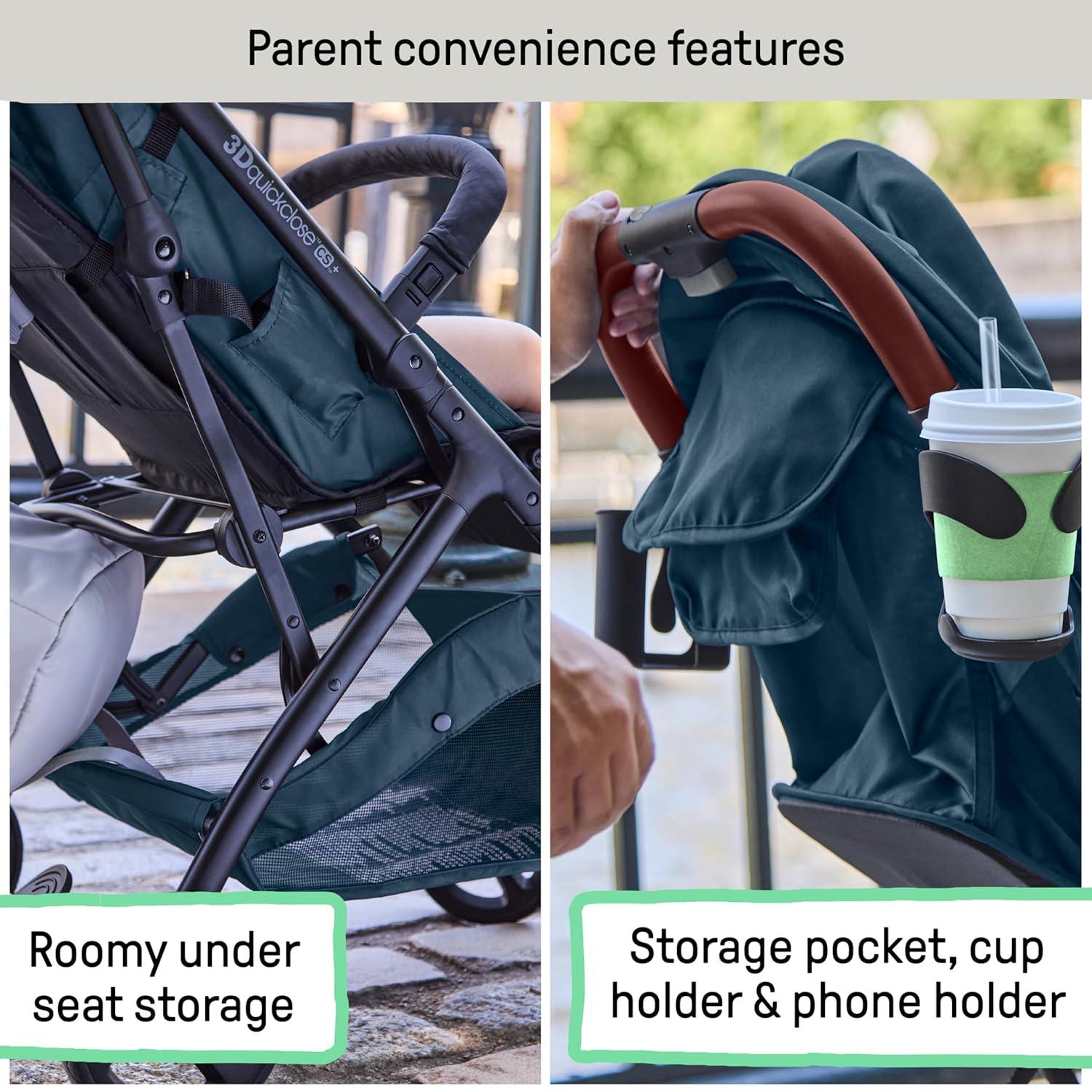 imageSummer Infant Ingenuity 3Dquickclose CS Compact Fold Stroller Lightweight Stroller with Oversized Canopy ExtraLarge Storage and Compact Fold Deep OceanDeep Ocean