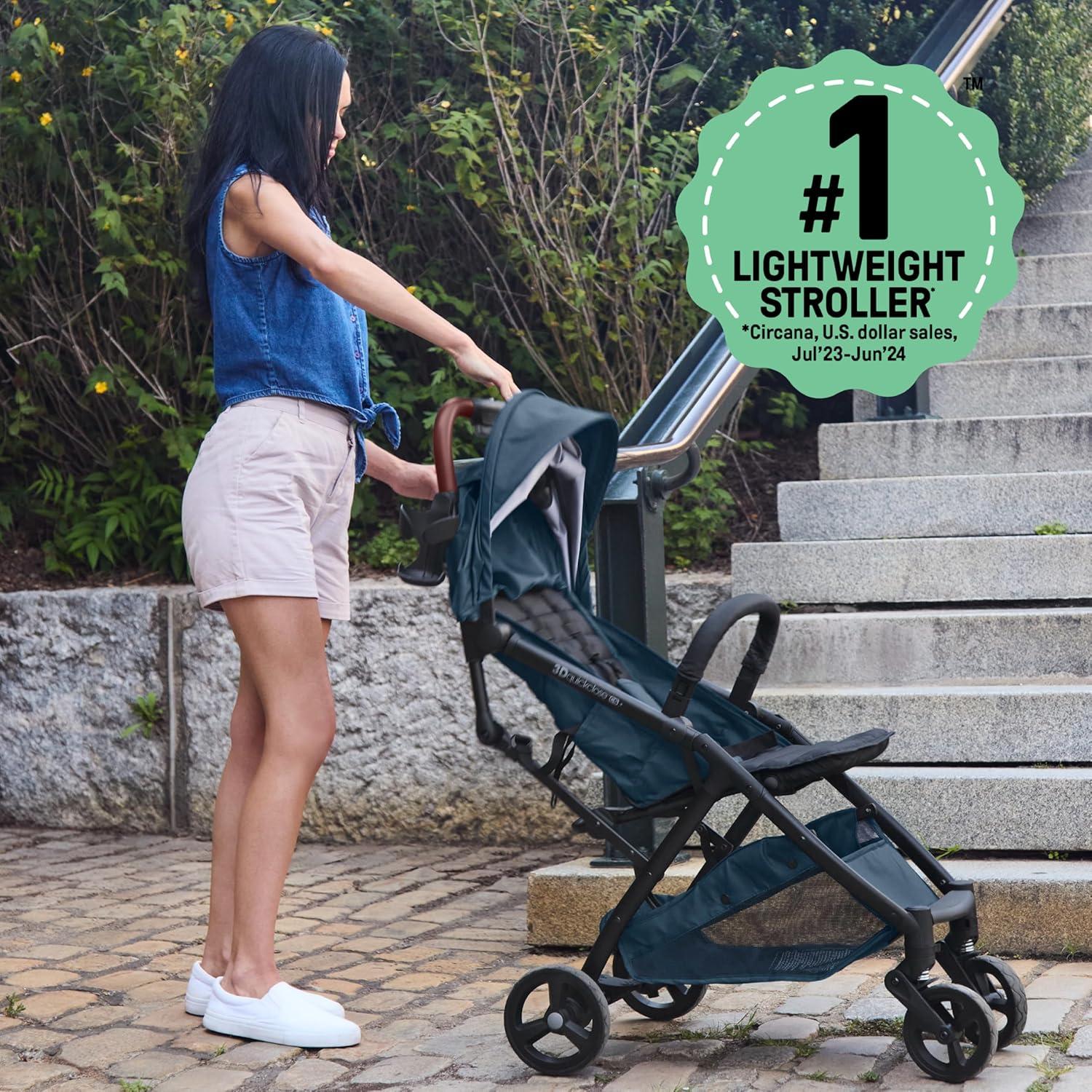 imageSummer Infant Ingenuity 3Dquickclose CS Compact Fold Stroller Lightweight Stroller with Oversized Canopy ExtraLarge Storage and Compact Fold Deep OceanDeep Ocean