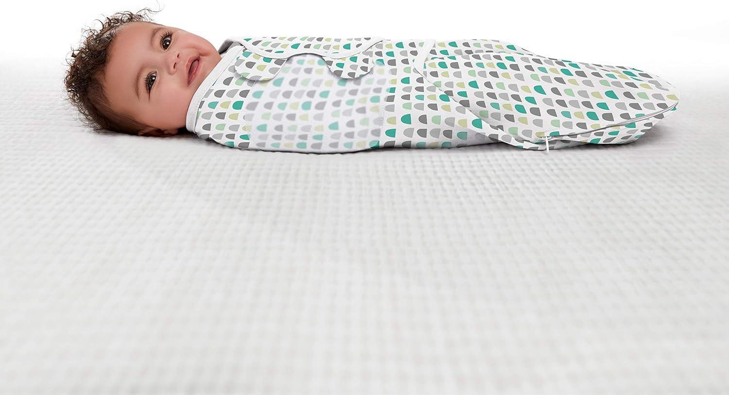 imageSwaddleMe by Ingenuity Easy Change Baby Swaddle in Size SmallMedium 03 Months 714 Pounds 3Pack with Easy Change Zipper Snow LeopardGum Drops