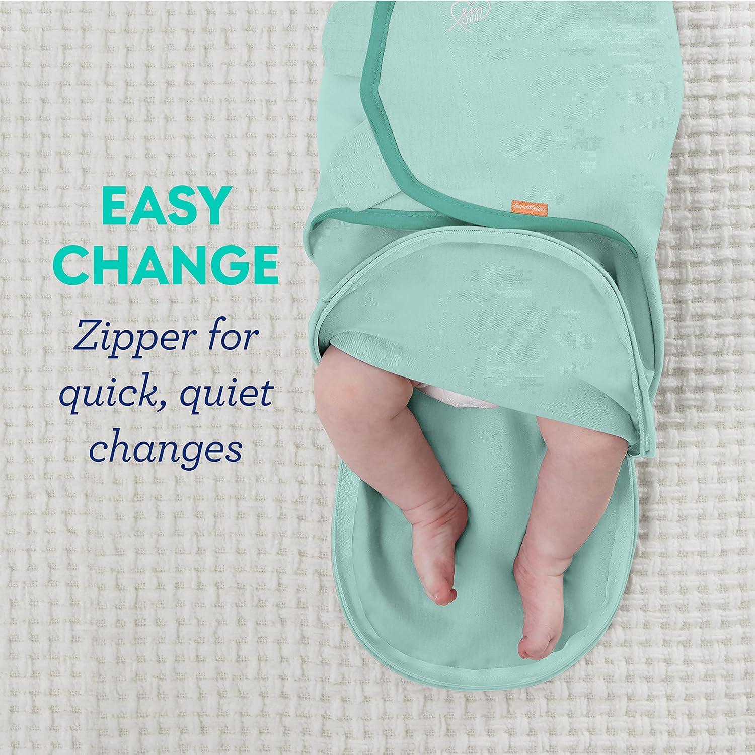 imageSwaddleMe by Ingenuity Easy Change Baby Swaddle in Size SmallMedium 03 Months 714 Pounds 3Pack with Easy Change Zipper Snow LeopardKiss Ya
