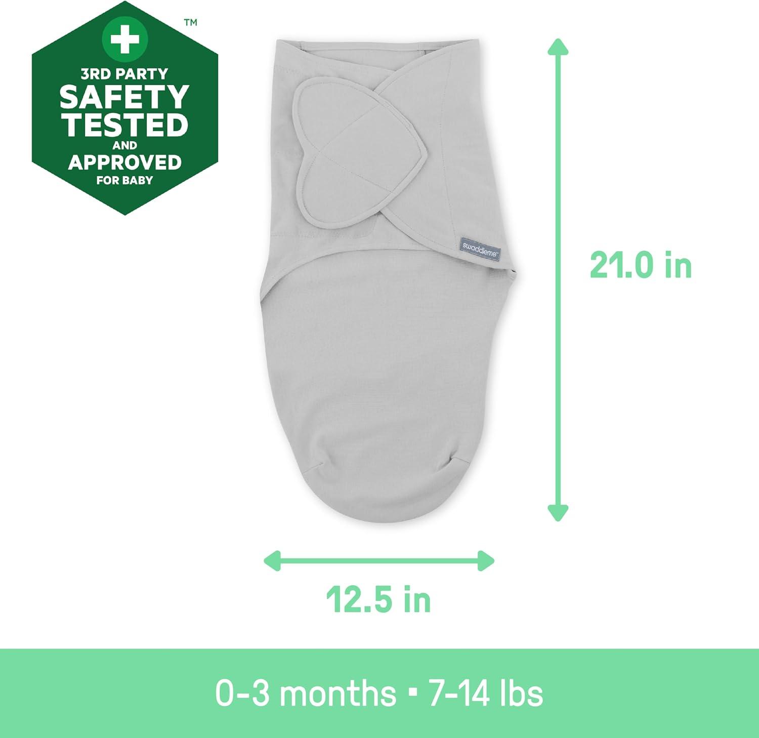 imageSwaddleMe by Ingenuity Original Swaddle Size SmallMedium For Ages 03 Months 714 Pounds Up to 26 Inches Long 3Pack Baby Swaddle Blanket WrapRising Sun