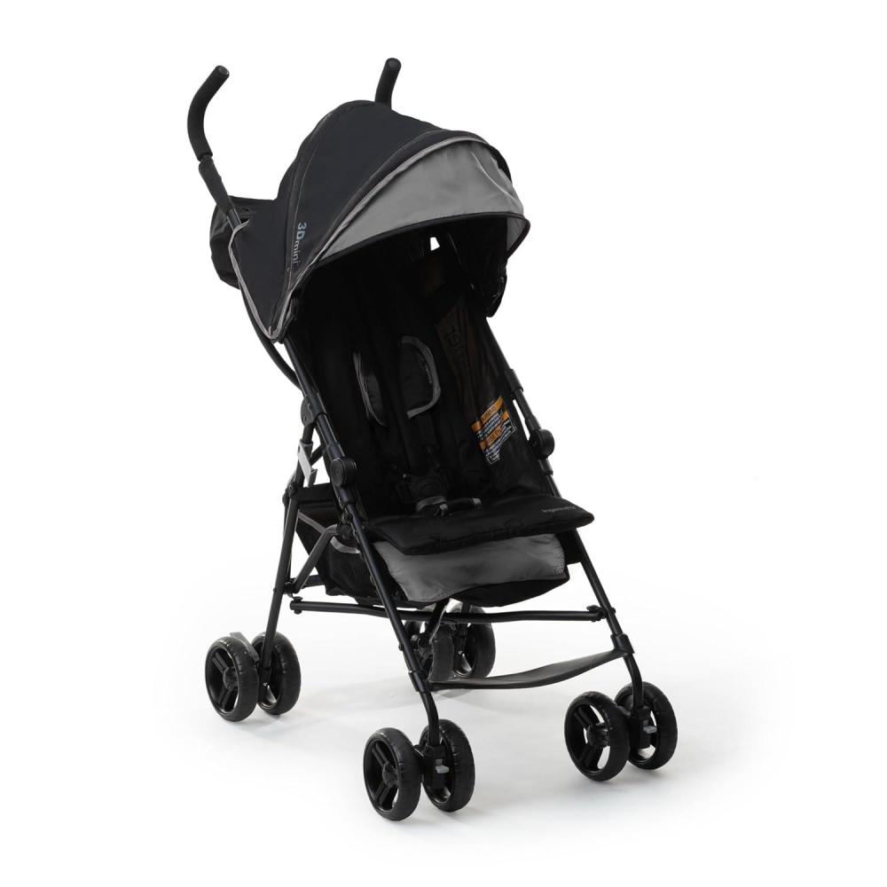 imageIngenuity 3D Mini Convenience Stroller  Lightweight Stroller with Compact Fold MultiPosition Recline Canopy with Pop Out Sun Visor and More  Umbrella Stroller for Travel and More GrayGray