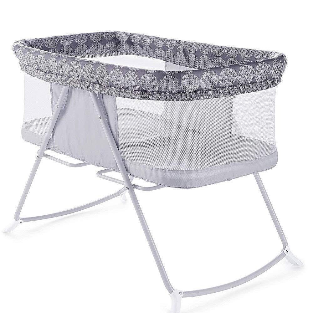 imageIngenuity Foldaway Rocking Bassinet Classic  Crosby  Portable Folding Rocking Bassinet