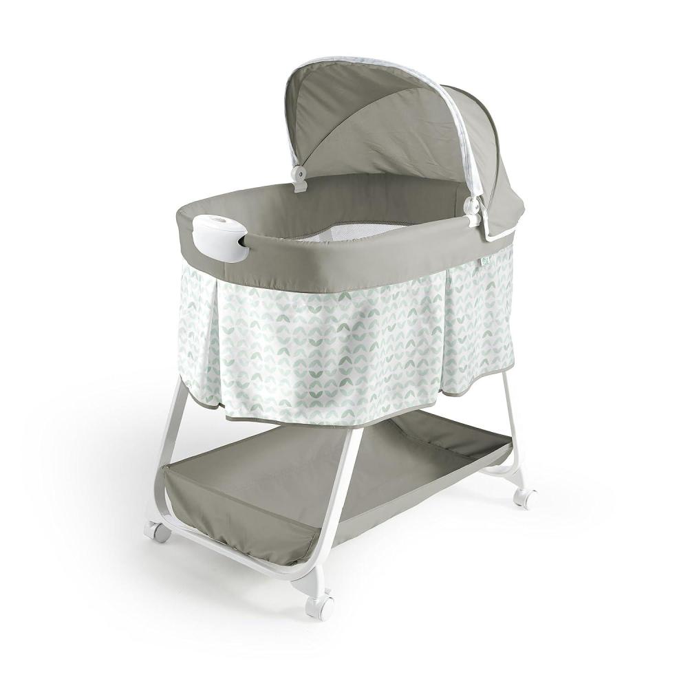 imageIngenuity Lullanight Soothing Bassinet for Baby with Locking Wheels andNightLight Newborn to 5 Months Gem 334x206x438quotNimbu