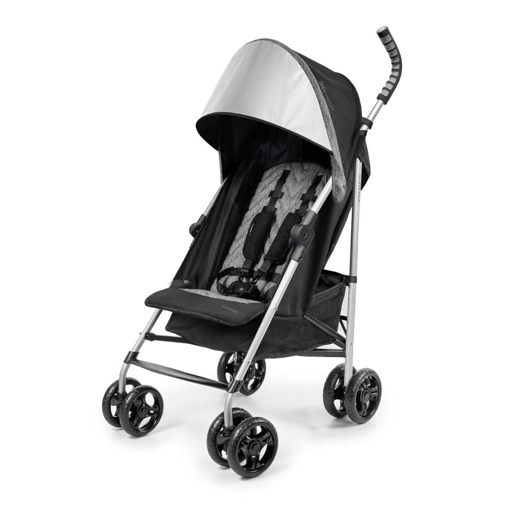 imageSummer Infant Ingenuity 3Dlite Convenience Stroller GrayLightweight Stroller with Aluminum Frame Large Seat Area 4 Position Recline Extra Large Storage Basket Infant Stroller for Travel ampamp MoreBlack Gray