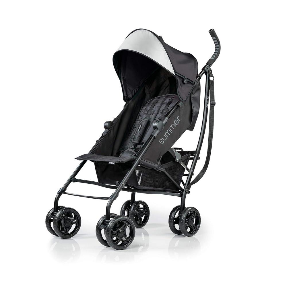 imageSummer Infant Ingenuity 3Dlite Convenience Stroller GrayLightweight Stroller with Aluminum Frame Large Seat Area 4 Position Recline Extra Large Storage Basket  Infant Stroller for Travel ampamp MoreJet Blue