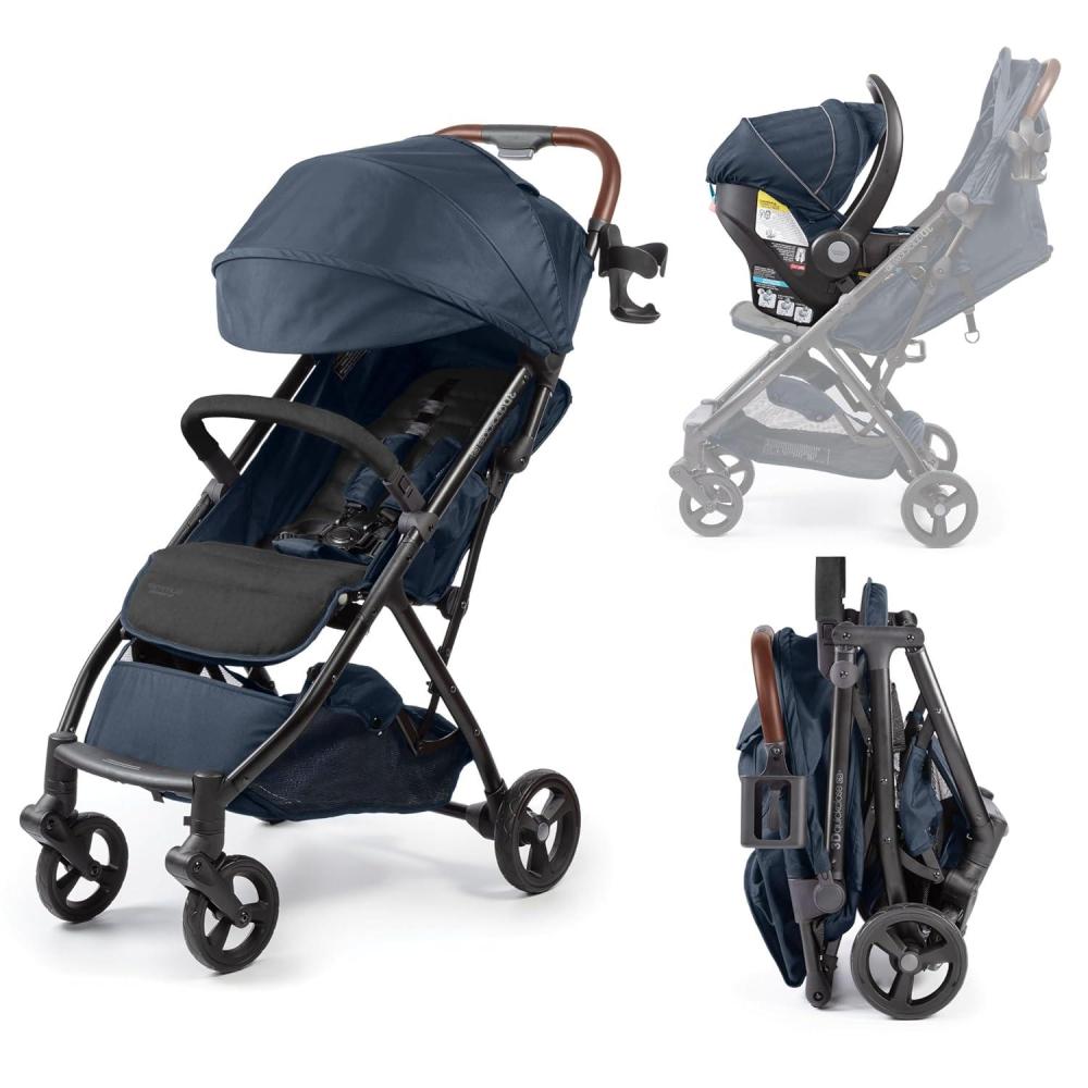imageSummer Infant Ingenuity 3Dquickclose CS Compact Fold Stroller  Lightweight Stroller with Oversized Canopy ExtraLarge Storage and Compact Fold Deep OceanDeep Ocean