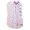 imageSwaddleMe by Ingenuity Compression Baby Swaddle Pod in Velboa TwoWay Zipper for Easy Diaper Changes Improves Sleep ampamp Calms Startle Reflex 02 Months 10 TOG 2Pack  Clouds ampamp StarsI Heart You