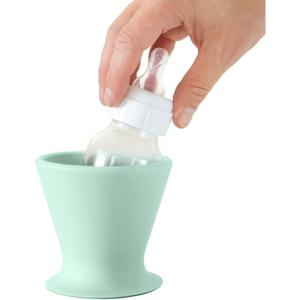 Bökee Baby Bottle Holder and Easy Hands Free Silicone Breast Pump Holder​ for One Handed Bottle Prep – Robins Egg, 1-Pack(Robins Egg)