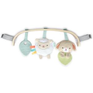 Ingenuity Calm Springs Soothing Essentials Gift Set – Musical Toy, Rattle, Mirror, 2 Teethers for Baby(Wood Carrier Toy Bar)