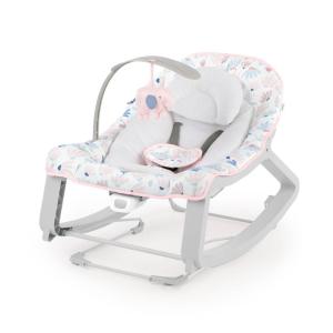 Ingenuity Keep Cozy 3-in-1 Grow with Me Vibrating Baby Bouncer Seat & Infant to Toddler Rocker, Vibrations & -Toy Bar, 0-30 Months Up to 40 lbs (Pink Burst)(Pink Burst)