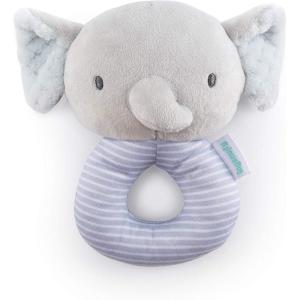 Ingenuity Kitt Ring Rattle for Baby, Plant-Based and BPA-Free Materials, Kitt The Fox Character Plush Head(Van The Elephant)