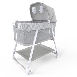 Ingenuity Lullanight Soothing Bassinet for Baby with Locking Wheels and-Night-Light, Newborn to 5 Months, Gem, 33.4×20.6×43.8″(Gem)