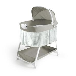 Ingenuity Lullanight Soothing Bassinet for Baby with Locking Wheels and-Night-Light, Newborn to 5 Months, Gem, 33.4×20.6×43.8″(Nimbu)