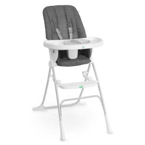 Ingenuity Sun Valley Compact Folding Baby High Chair, Food-Grade Safe Plate, 5-Point Harness, for Ages 6 Months and Up, Unisex – Teal(Sun Valley Grey)