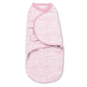 SwaddleMe Natural Position 2-in-1 Swaddle with Easy Change Zipper – Size Small/Medium, 0-3 Months, 1-Pack (Sugar Stripes )(Sugar Stripes)
