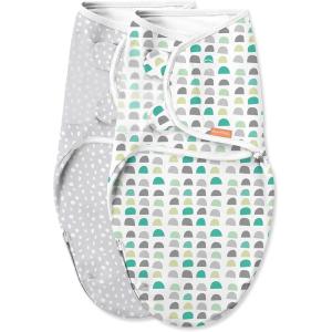 SwaddleMe by Ingenuity Easy Change Baby Swaddle in Size Small/Medium, 0-3 Months, 7-14 Pounds, 3-Pack with Easy Change Zipper – Snow Leopard(Gum Drops)