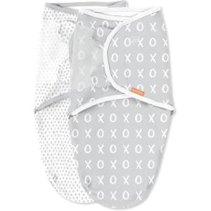 SwaddleMe by Ingenuity Easy Change Baby Swaddle in Size Small/Medium, 0-3 Months, 7-14 Pounds, 3-Pack with Easy Change Zipper – Snow Leopard(Kiss Ya)