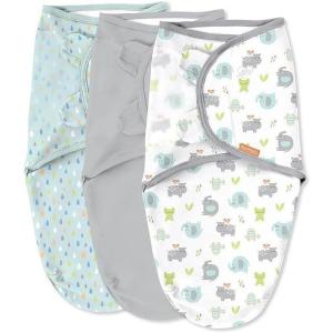 SwaddleMe by Ingenuity Original Swaddle, 100% Cotton, Improves Sleep & Calms Startle Reflex, 0-3 Months, 3-Pack – Oh Deer(Jungle Drops)