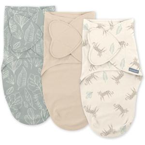 SwaddleMe by Ingenuity Original Swaddle, Size Small/Medium, For Ages 0-3 Months, 7-14 Pounds, Up to 26 Inches Long, 3-Pack Baby Swaddle Blanket Wrap(Born Free)