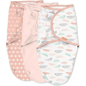 SwaddleMe by Ingenuity Original Swaddle, Size Small/Medium, For Ages 0-3 Months, 7-14 Pounds, Up to 26 Inches Long, 3-Pack Baby Swaddle Blanket Wrap(Cloral Days)