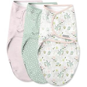 SwaddleMe by Ingenuity Original Swaddle, Size Small/Medium, For Ages 0-3 Months, 7-14 Pounds, Up to 26 Inches Long, 3-Pack Baby Swaddle Blanket Wrap(Peekaboo Panda)