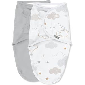 SwaddleMe by Ingenuity Original Swaddle, Size Small/Medium, For Ages 0-3 Months, 7-14 Pounds, Up to 26 Inches Long, 3-Pack Baby Swaddle Blanket Wrap(Space & Clouds)