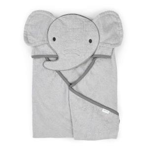 Ingenuity Clean & Cuddly Hooded Baby Elephant Bath Animal Towel – Perfect Shower Gift – Grazer