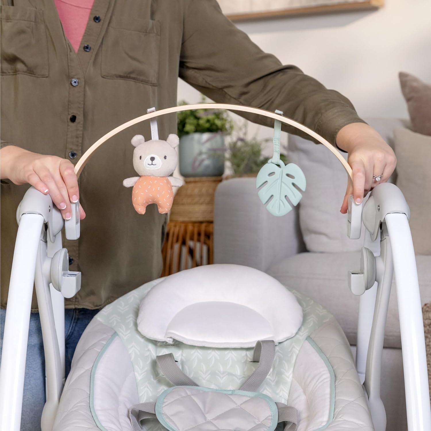 imageIngenuity ConvertMe 2in1 Compact Portable Automatic Baby Swing ampamp Infant Seat BatterySaving Vibrations Nature Sounds 09 Months 620 lbs WimberlyCozy Spot