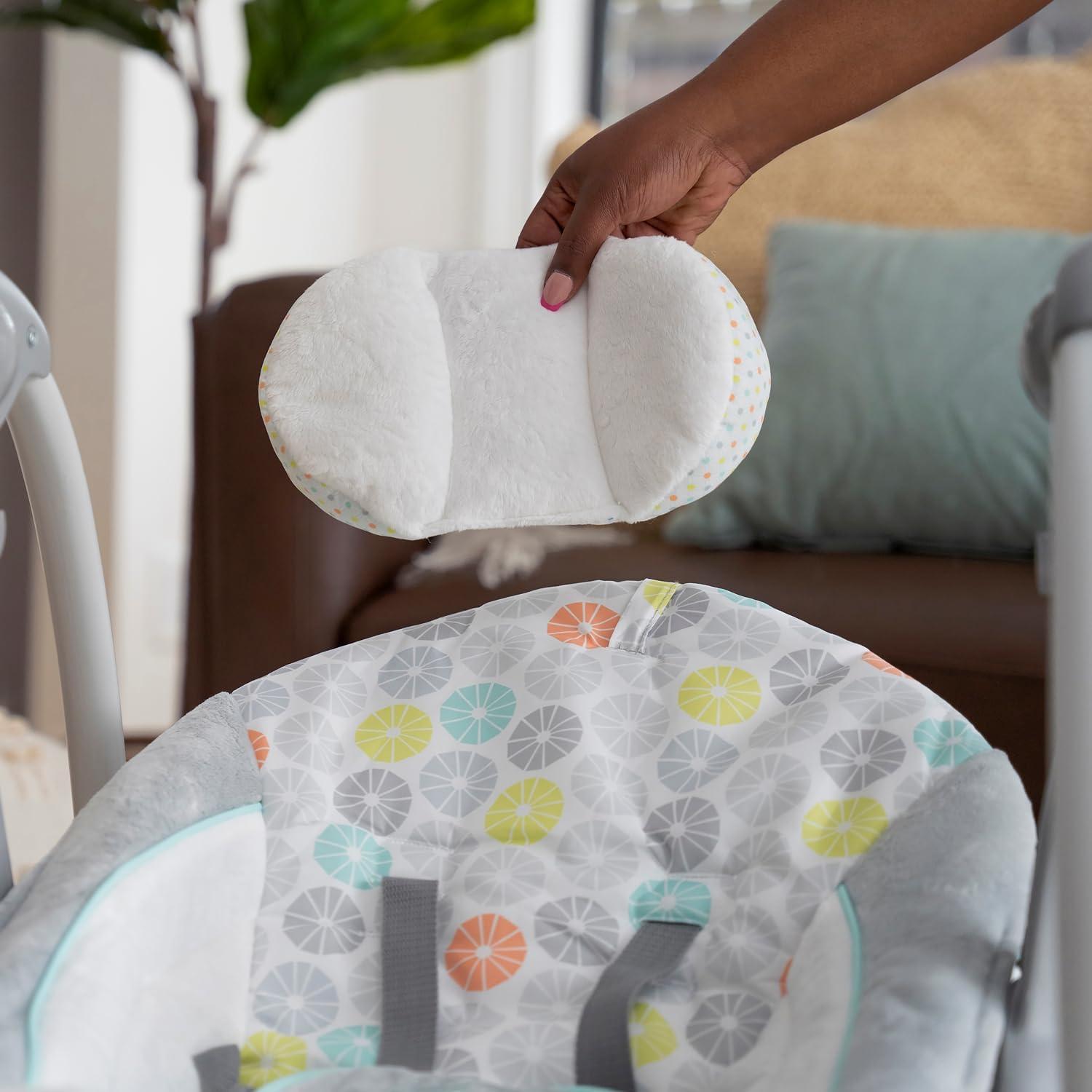 imageIngenuity ConvertMe 2in1 Compact Portable Automatic Baby Swing ampamp Infant Seat BatterySaving Vibrations Nature Sounds 09 Months 620 lbs WimberlyHugs and Hoots