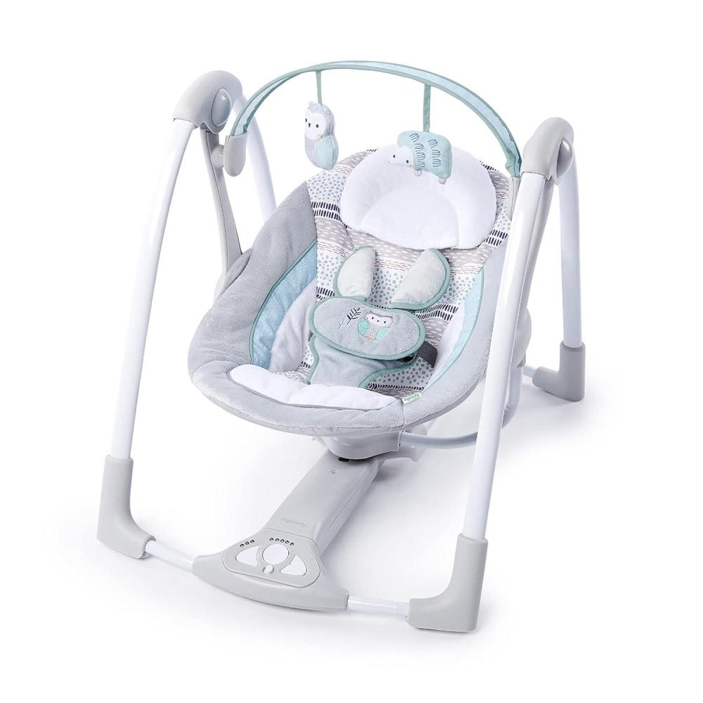 imageIngenuity ConvertMe 2in1 Compact Portable Automatic Baby Swing ampamp Infant Seat BatterySaving Vibrations Nature Sounds 09 Months 620 lbs WimberlyAbernathy