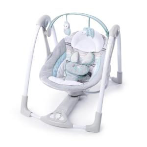 Ingenuity ConvertMe 2-in-1 Compact Portable Automatic Baby Swing & Infant Seat, Battery-Saving Vibrations, Nature Sounds, 0-9 Months 6-20 lbs (Wimberly)(Abernathy)