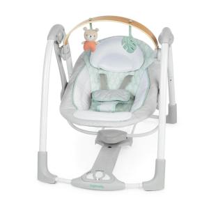 Ingenuity ConvertMe 2-in-1 Compact Portable Automatic Baby Swing & Infant Seat, Battery-Saving Vibrations, Nature Sounds, 0-9 Months 6-20 lbs (Wimberly)(Cozy Spot)