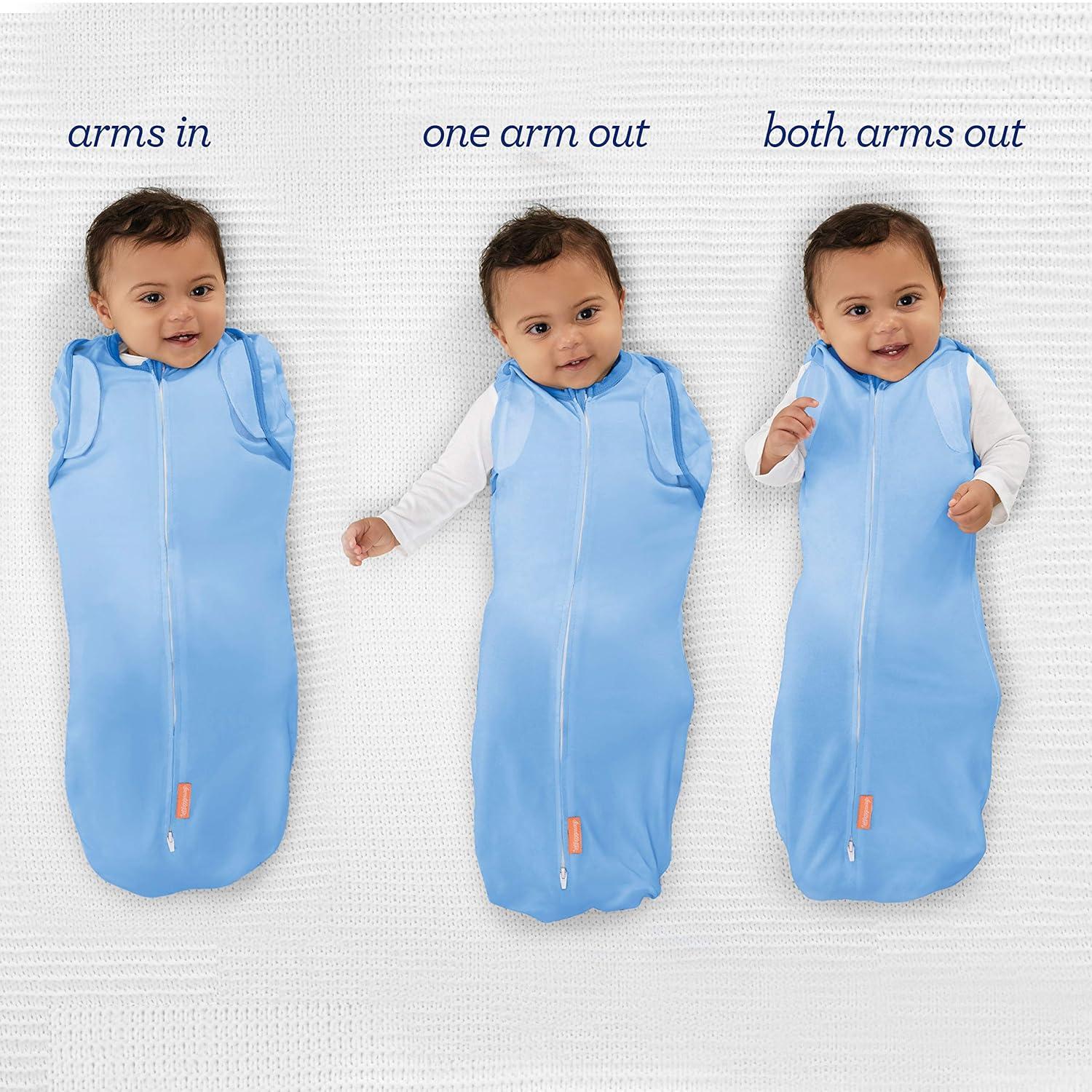 imageSwaddleMe Arms Free Convertible Pod Size Large 46 Months 2Pack Lucky Star Zipup Baby Swaddle Helps Transition to Arms Out Sleep for Safe Rolling and SelfSoothingLucky Star