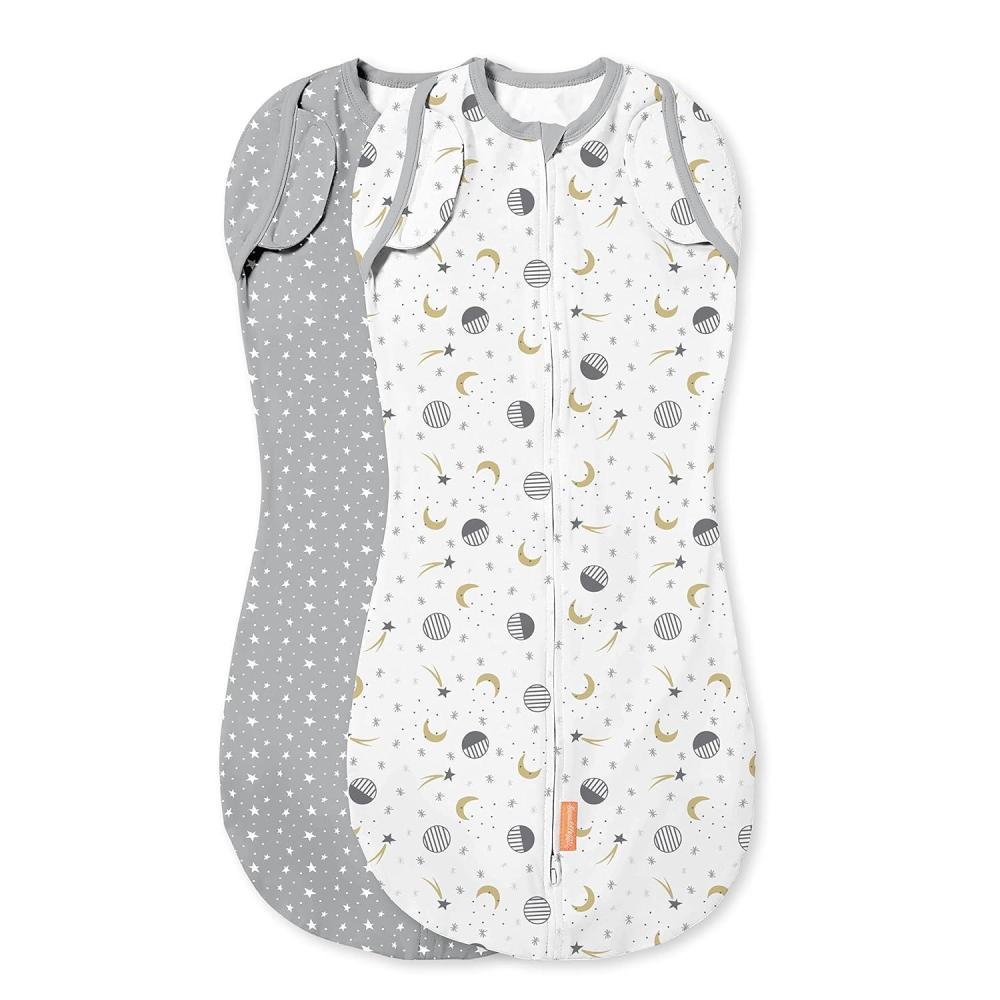imageSwaddleMe Arms Free Convertible Pod  Size Large 46 Months 2Pack Lucky Star Zipup Baby Swaddle Helps Transition to Arms Out Sleep for Safe Rolling and SelfSoothingLucky Star