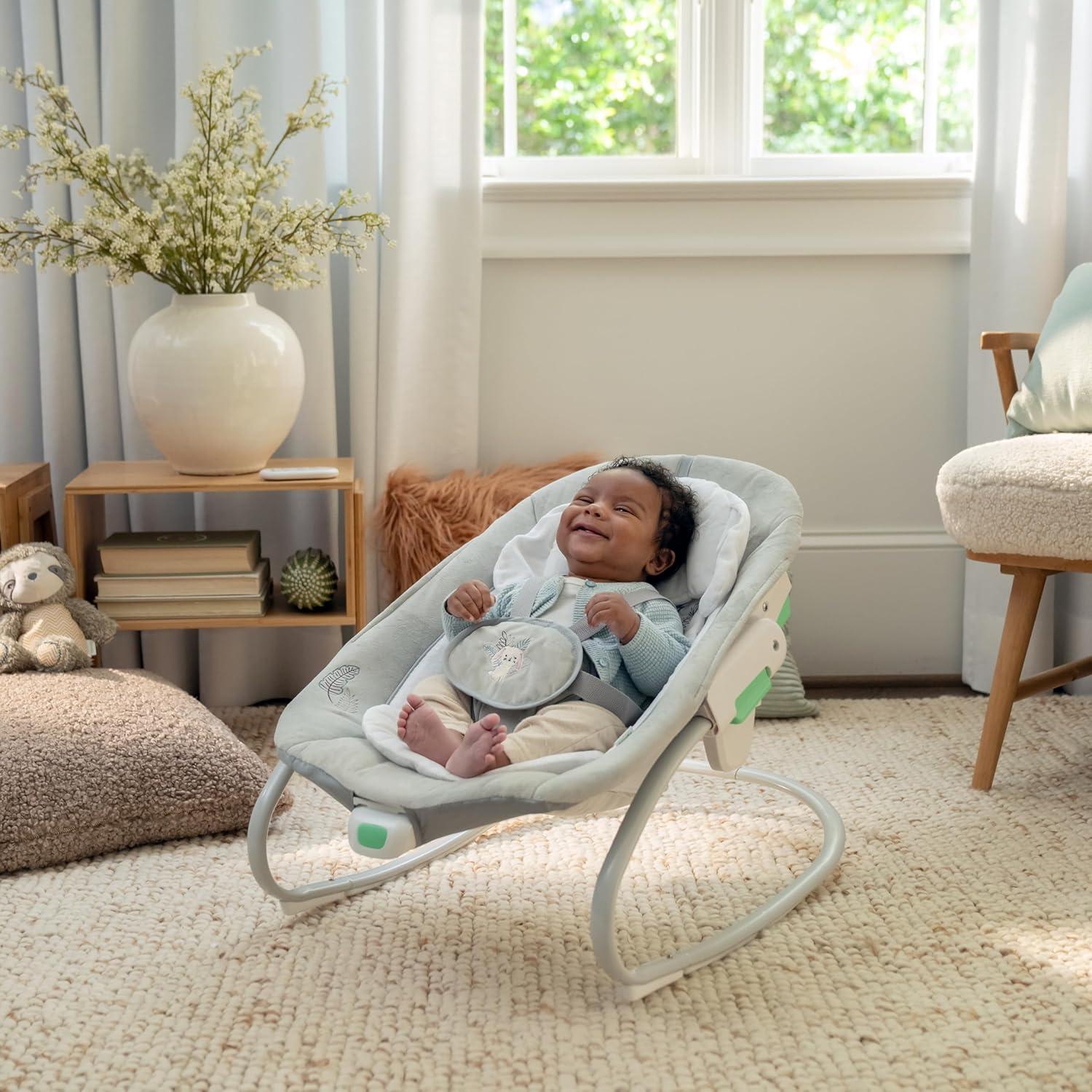 imageIngenuity InLighten 2in1 Baby Swing ampamp Rocker with Vibrations Swivel Seat EasyFold Sounds ampamp Lights 09 Months Up to 20 lbs SpruceRemy