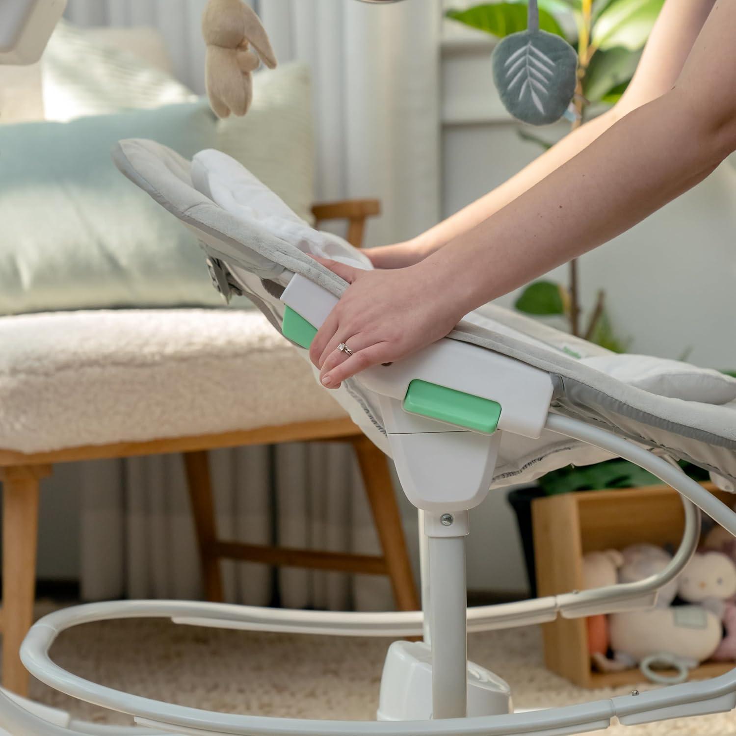 imageIngenuity InLighten 2in1 Baby Swing ampamp Rocker with Vibrations Swivel Seat EasyFold Sounds ampamp Lights 09 Months Up to 20 lbs SpruceRemy