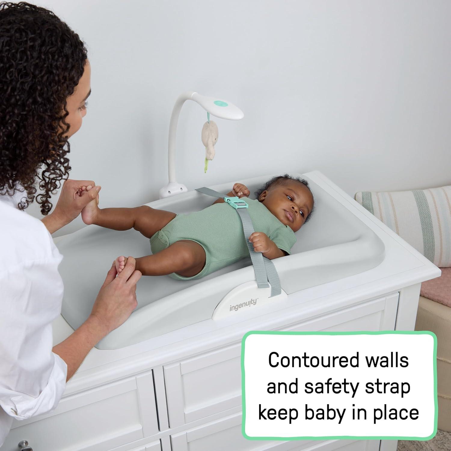 imageIngenuity Day ampamp Night Sylvi Baby Changing Pad Includes Nightlight with Red Light Option to Promote Better Sleep Easy to Wipe Clean Ages 0M