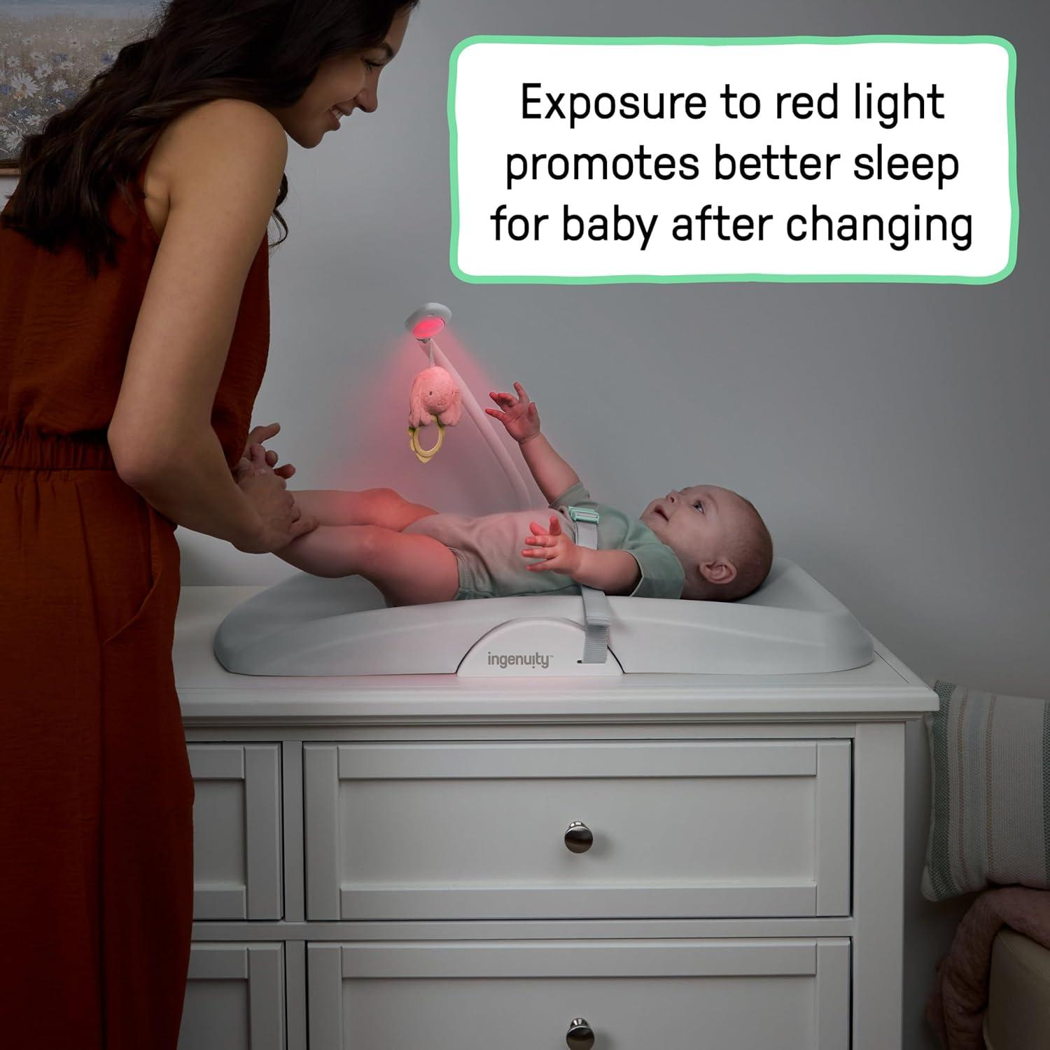 imageIngenuity Day ampamp Night Sylvi Baby Changing Pad Includes Nightlight with Red Light Option to Promote Better Sleep Easy to Wipe Clean Ages 0M