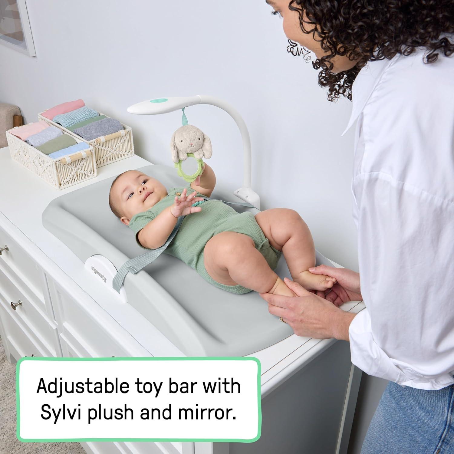 imageIngenuity Day ampamp Night Sylvi Baby Changing Pad Includes Nightlight with Red Light Option to Promote Better Sleep Easy to Wipe Clean Ages 0M